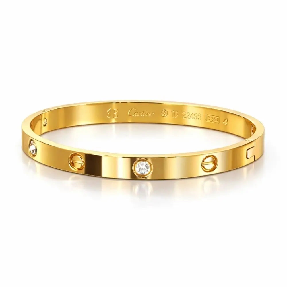 BazarVault® Designer-Inspired Love Bracelet – Gold-Tone Stainless Steel, Screw Motif