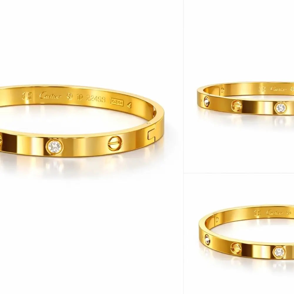 BazarVault® Designer-Inspired Love Bracelet – Gold-Tone Stainless Steel, Screw Motif